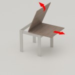 SLIDE WITH FOLDING TABLE LEAF, 60cm